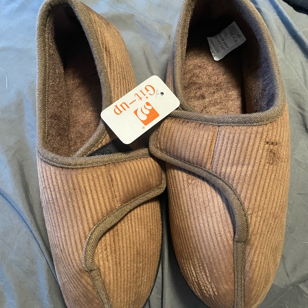 Dr. Scholl's Tan Corduroy Men's Slippers